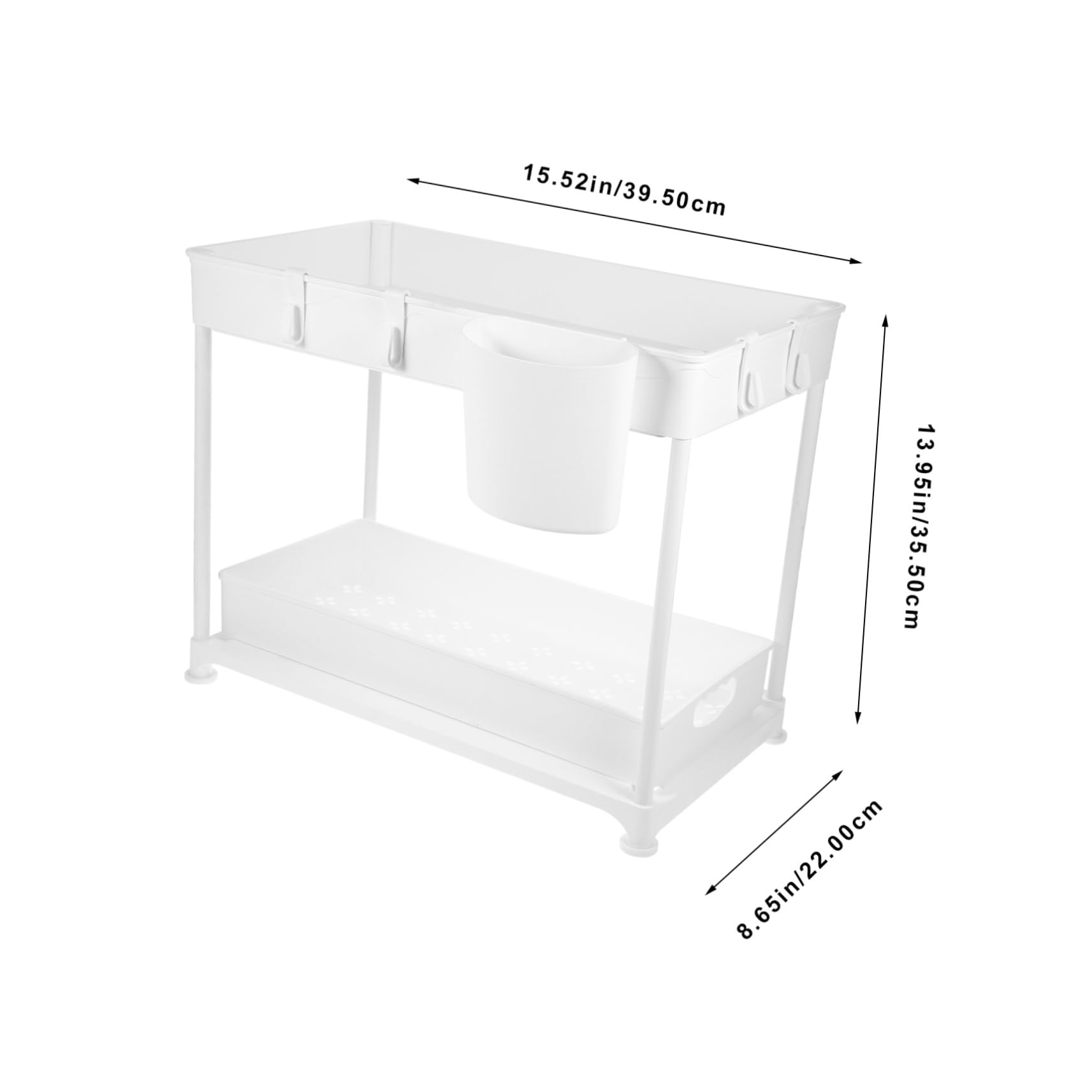 Ciieeo Bathroom under Sink Organizer Telescoping Sink Storage Rack Pull-out Abs Kitchen Bath Storage