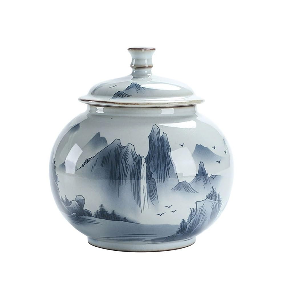 ENGENDER Tea Storage Jar Creative Chinese Hand-painted Ceramic Tea Cans For Home Ceremony And Kung Fu Sets