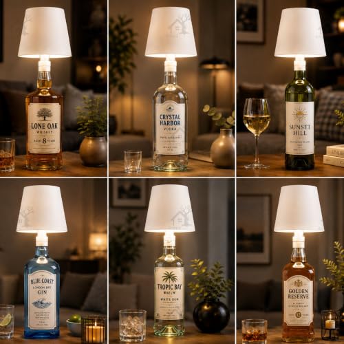 Image of ANKRI Wireless Bottle Lamp LED 3 Colour Light Battery Desk Dimming Night Light Indoor Portable for Cafe Restaurant Home Living Room | 15 cm | White | Long Lasting Battery