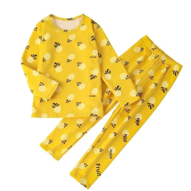 Combinaison d'hiver pour enfants en polaire épaisse jaune 100 cm