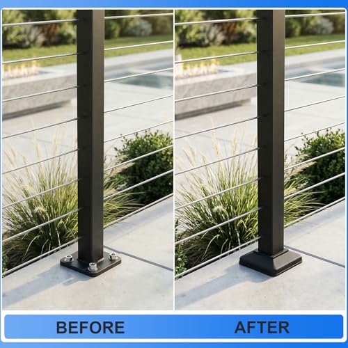 BH Railing Plastic Lower Post Base Cover, Decorative Square Railing Base Trim, Durable Fence Post Flange Skirt for Patio, Porch, Stair, and Railing Systems (24pack, Fit 2'' Post) by BH Railing - Image 4