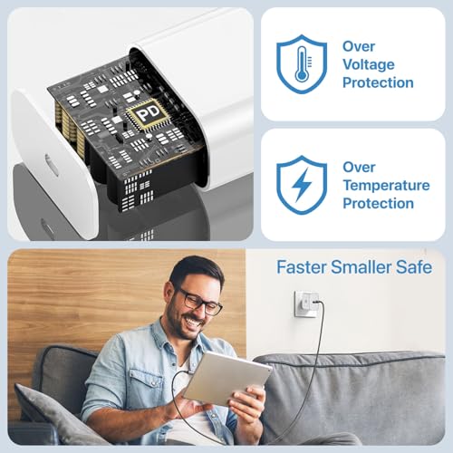Image of iPhone Charger Adapter 20W Type C (MFi-Certified) for iPhone 17 /17 Air /17 Pro /17 Pro Max,16 /16 Plus /Pro /Pro Max, 15 /14 /13 /12 /11 Series with PD 3.0 USB-C Fast Charging Adaptor BIS Certified