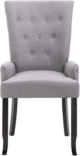 Miniatura 5 de Silla de comedor con reposabrazos Tela gris claro D0330888A