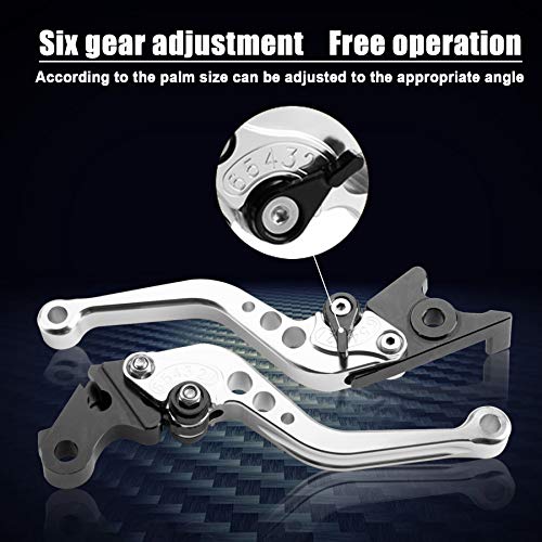 MRELC CNC Short Brake Clutch Levers Compatible Honda GROM MSX125 2014-2019 CBR250R 2011-2013 CBR300R/CB300F/FA 2014-2019 CB400F/CB400R 2013-2015 CBR500R/CB500F/X 2013-2019 Monkey 125 2018-2019,Silver