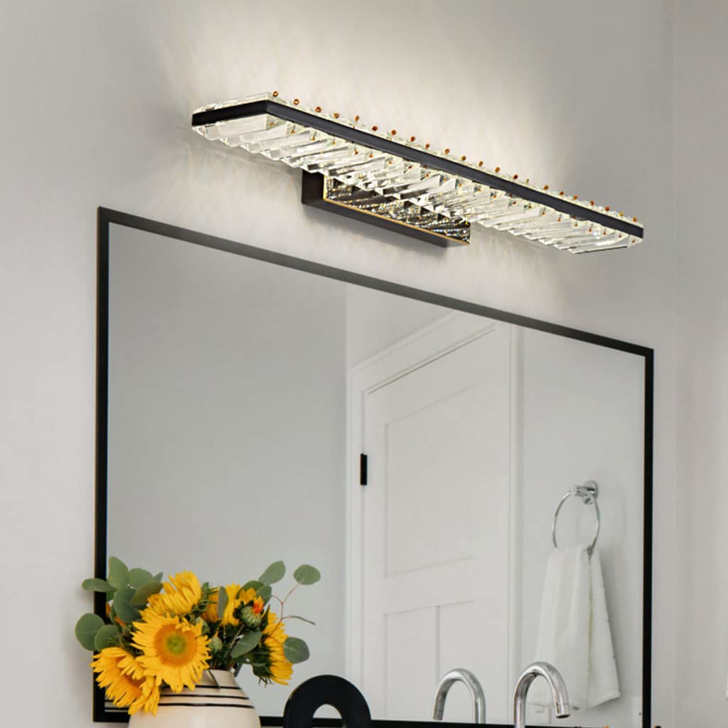 Luces de tocador Led de Cristal K9 para baño, lámpara de Pared Moderna sobre Espejo con luz de Espejo tricromática 3000-6000k
