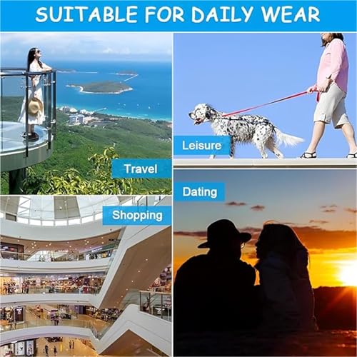 Dressy Comfortable Wedges Shoe, Women's Leather Ankle Strappy Adjustable Buckle Cutout Round Open Toe Back Zipper Wedge Sandals, Casual Non-slip Thick Soft Sole Roman Sandals, for Travel4