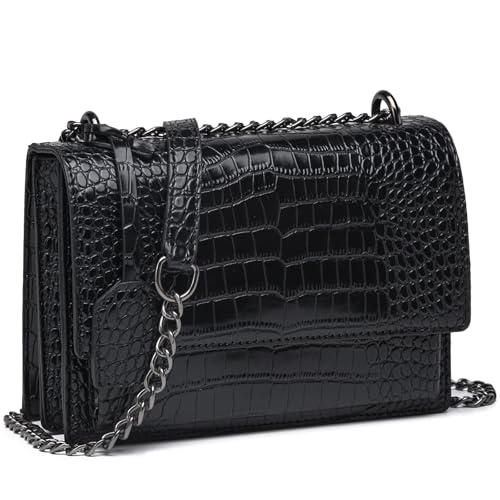 MYHOZEE Crossbody Bags for Women Snake Print Leather Cross Body Chian Purse Trendy Ladies Clutch Satchel