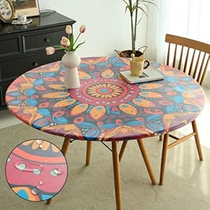 IBEQUEM Mandala Runde Tischdecke, 48 Zoll