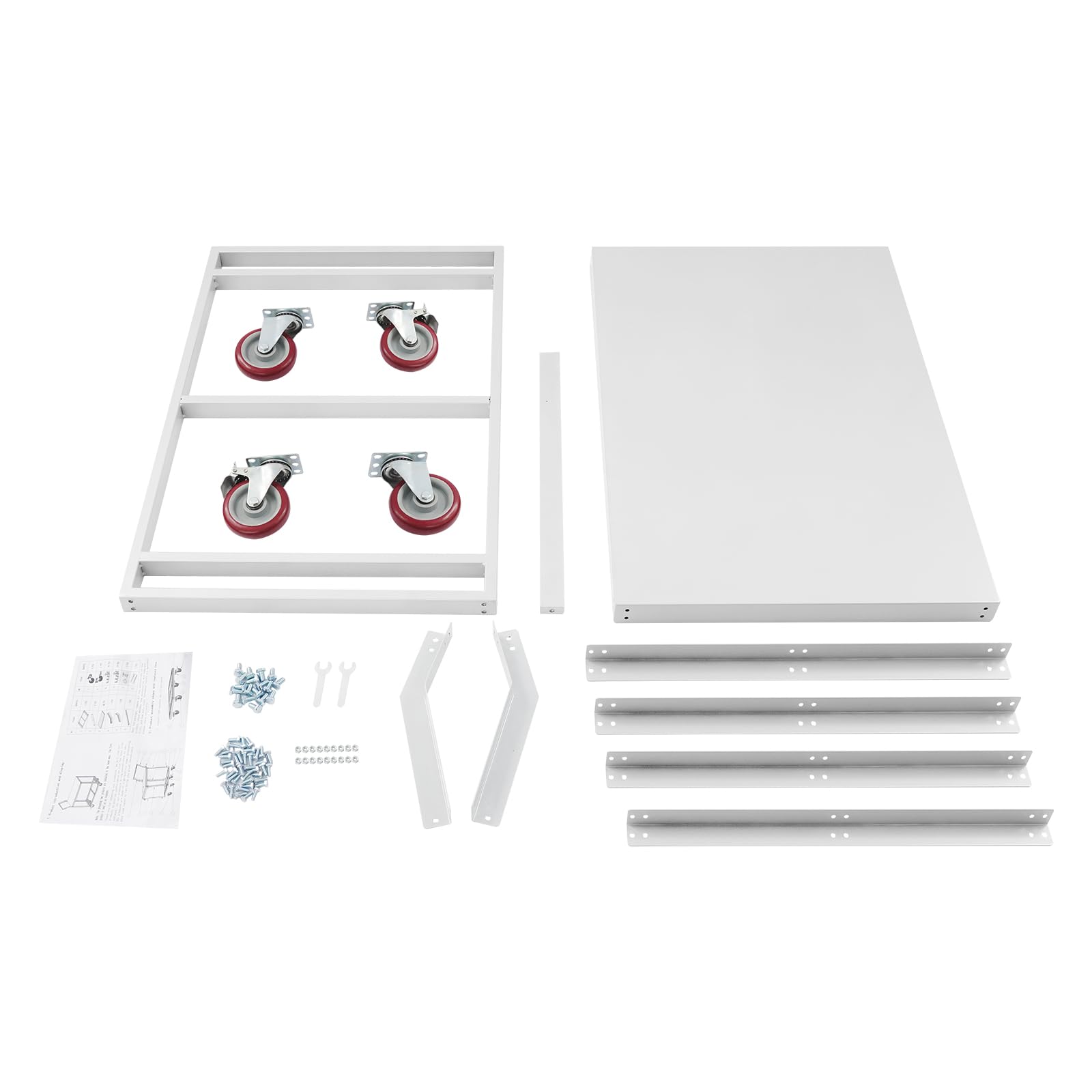 Carro de mesa de transporte, carro de taller vacío con 2 niveles, carro de plataforma con asa, carro de mano para talleres, hoteles, carga máxima: 158,76 kg, 89,92 x 59,94 x 106,43 cm, 2 ruedas