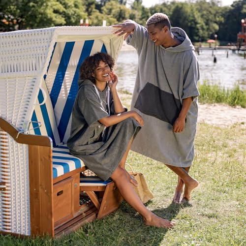 Unisex Changing Robe - Cotton Hooded Surf Poncho - Adult Beach Swimming Dry Robe - Cover Up Towel - Surfing Camp2