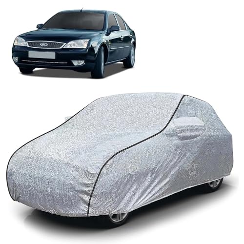 Image of Sulfar 100% Waterproof Car Body Cover Compatible with Mirror for Ford Mondeo (Triple Stitched, Full Bottom Elastic, Magic Silver with Black Piping)