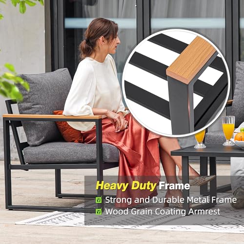 Comlax Field Patio Furniture Set, 4 Pieces Outdoor Patio Furniture With Table Set thumb #4