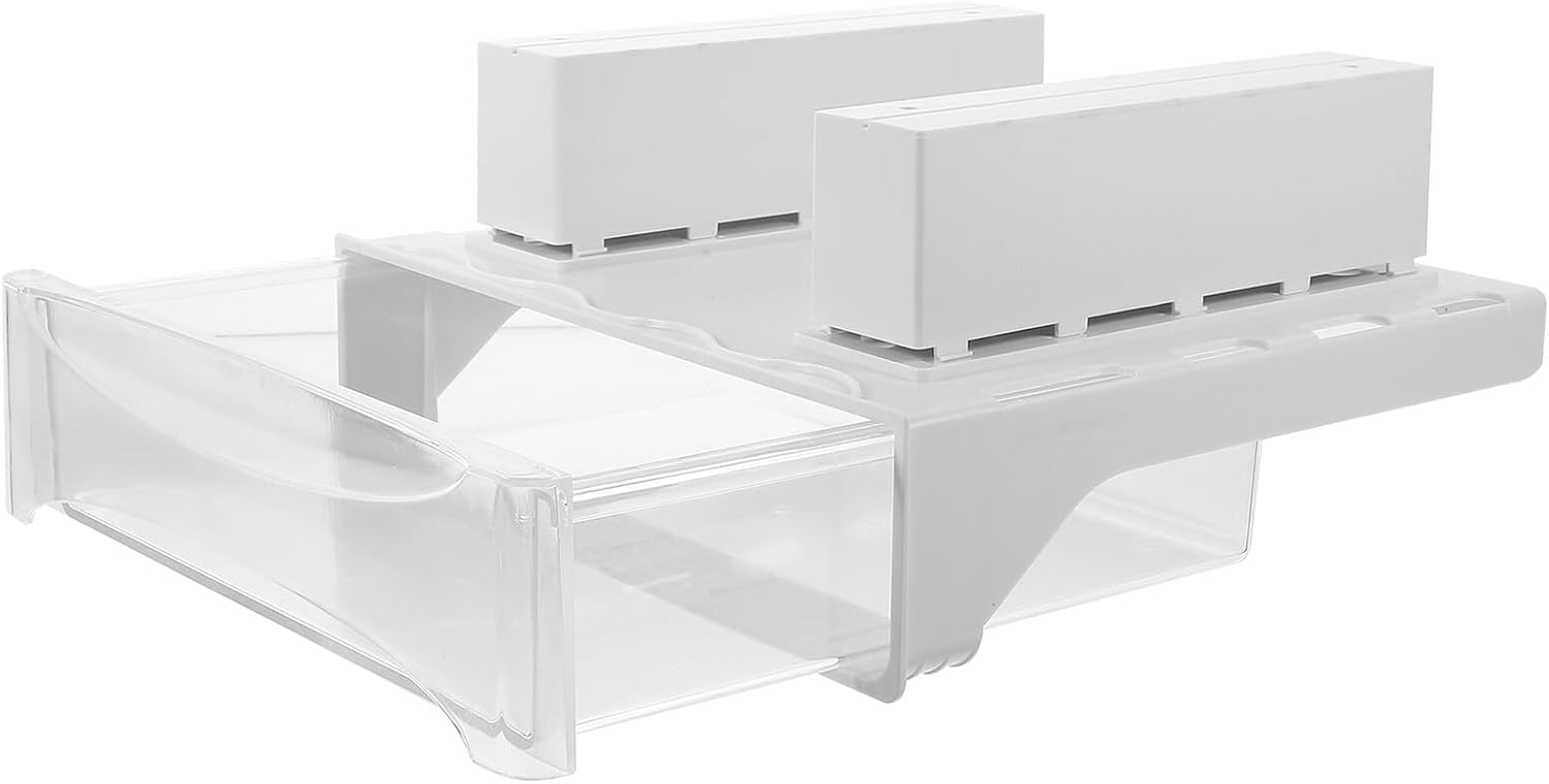 Lurrose Desk Large Hidden Drawer Organizer Thickened Plastic Storage Box Self-adhesive Office Drawer Organizer for Desk Supplies Management