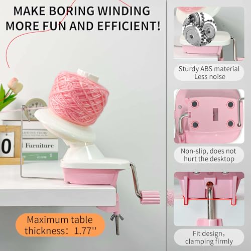 Image of SPEENSUN Yarn Winder, 3.5 OZ Easy-to-Install and Efficiently Yarn Ball Winder, 250 Stitch Markers /6 Plastic Sewing Needles /2 Crochet Rings with Storage Box, Best for Crochet and Knitting Lover