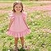 Sinhoon Toddler Girl Dress Flutter Sleeve Kids Hem Wrinkle-Resistant Back Bow Dress | Summer Fashion Dresses