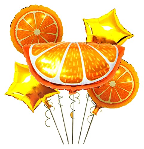 Image of Atpata Funky Fruit Theme Foil Balloon Combos (Orange), Multicolour