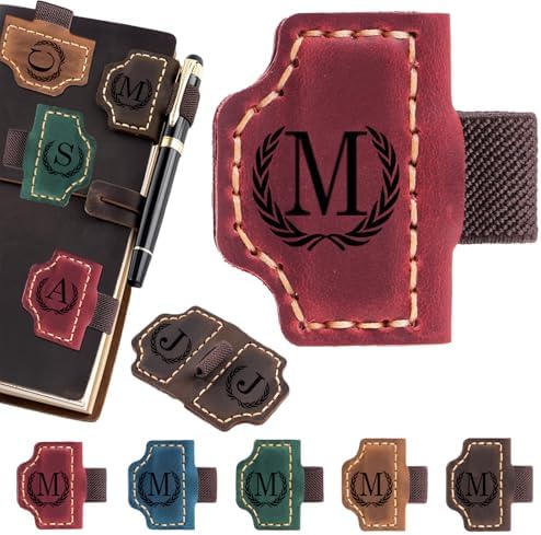 Amazon.com : Artlaza Personalized Magnetic Leather Bookmark with Pen ...