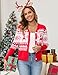 Dosieyeo Damen Strickjacke mit Knopfleiste Weihnachtsjacke mit Rentiermuster Langarm V Ausschnitt Feinstrick Cardigan,L