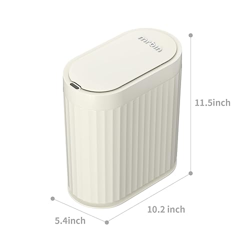 Miniatura 7 de MRBIN Bote de basura pequeño para baño, cubo de basura automático con tapa, cesta de basura delgada de plástico de 2 galones para oficina y cocina,