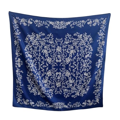 Image of Printed Poly Silken feel Scarf Stole for Women | Stylish, Soft, & Lightweight | Satin Feel Neck Scarf, Hair Scarf, Head Scarf for Women | Square Silk Stole for Handbag