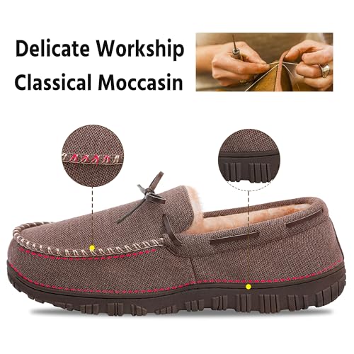 Image of MIXIN Mens Slippers Indoor Outdoor Memory Foam House Shoes Anti-Slip Moccasins Slippers for Men