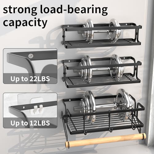 3 Pack Spice Rack Wall Mount With Paper Towel Holder and Hooks,Space-Saving Spice Organizer for Spice Jars and Seasonings, Hanging Spice Rack Organizer Kitchen for Cabinet, Pantry,Black - Image 6