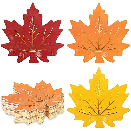 Whaline 30Pcs Thanksgiving Fall Leaf Paper Plates Fall Disposable Plates 3 Colors Gold Foil Autumn Leaves Harvest Plates for Thanksgiving Wedding Event Holiday Dinner Tableware Supplies Decor Whaline 30Pcs Thanksgiving Fall Leaf Paper Plates Fall Disposable Plates 3 Colors Gold Foil Autumn Leaves Harvest Plates for Thanksgiving Wedding Event Holiday Dinner Tableware Supplies Decor