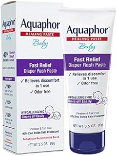Aquaphor Baby Diaper Rash Paste - For Serious Diaper Rash and Flare-ups - 3.5 Oz. Tube