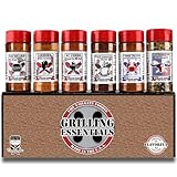 Picture of THE TAILGATE FOODIE Rare Pitmaster Gourmet Seasonings | 9 pc Grill Essentials Gift Set | 6 Secret Competition BBQ Spice Blends & Recipes for Ribs, Pork, Brisket, Chicken, Fish, Steak