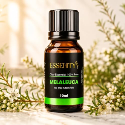 Óleo Essencial de Melaleuca 10ml 100% Puro – Cuidados com a Pele, Tea Tree Natural, Vegano, Aromaterapia – ESSENITY