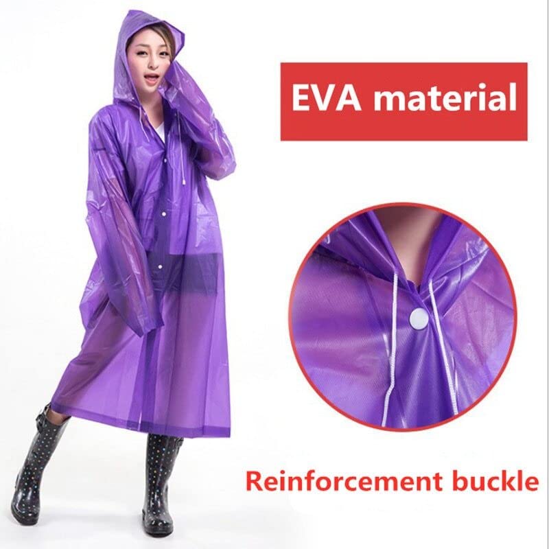 Image of AUGEN By Visions India Women EVA Waterproof Transparent Rain Coat Hooded Outdoor Water Resistant Portable Raincoat Suit for Unisex EVA Rain Coat (Free Size)