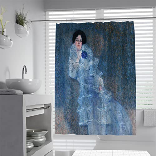Via Vela 3D Print Art Schilderij Douchegordijn Een Vrouwen Eenvoudige Thuis Bad Badkamer Gordijn Decoratieve Set Wasbare Polyester Stof Badgordijn 180Bx180Lcm