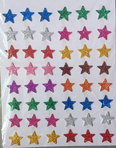 RJV Global ® Star Shaped Glitter Sticker Foam Self Adhesive Stickers for Art and Craft, Card Making, Scrapbooking, Paper Decoration, School Crafts Set of 100 Pieces (Multicolour) RJV Global ® Star Shaped Glitter Sticker Foam Self Adhesive Stickers for Art and Craft, Card Making, Scrapbooking, Paper Decoration, School Crafts Set of 100 Pieces (Multicolour)