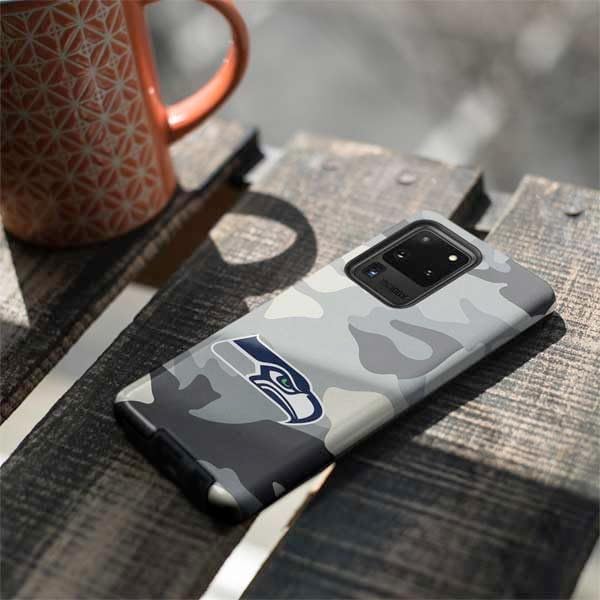 Skinit Pro Phone Case Compatible with Galaxy S20 Ultra 5G - Officially Licensed NFL Seattle Seahawks Camo Design