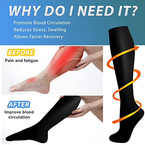 Image of Aoliks Medical Compression Socks for Women & Men, Support Knee High Socks for Running,Nurses,Travel