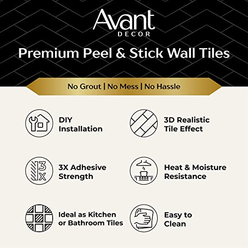Avant Decor | Peel And Stick Kitchen Backsplash Tiles | Stone Composite Large Subway Tile | Stick On Wall Tiles | Easy Diy Installation | 5” X 5” | Sample Tile #TOP7