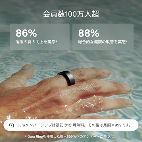Oura Oura Ring 第4世代 – ダークグレー – サイズ6 の商品画像 6