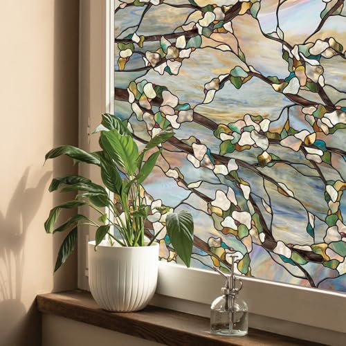 Artscape Sunset | Privacy Window Film with Vibrant Colored Pattern | Non-Adhesive & UV Protection | Easy to Apply & Removable | 24 x 36 Inches | Made in USA