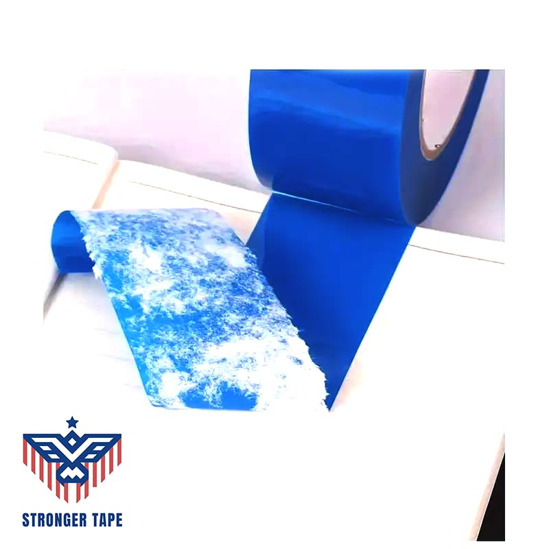 Miniatura 3 de Cinta de sellado de cartón azul, cinta de embalaje, cinta móvil de 2 pulgadas x 110 yardas, 2.0 mil de grosor, resistente (1 rollo)