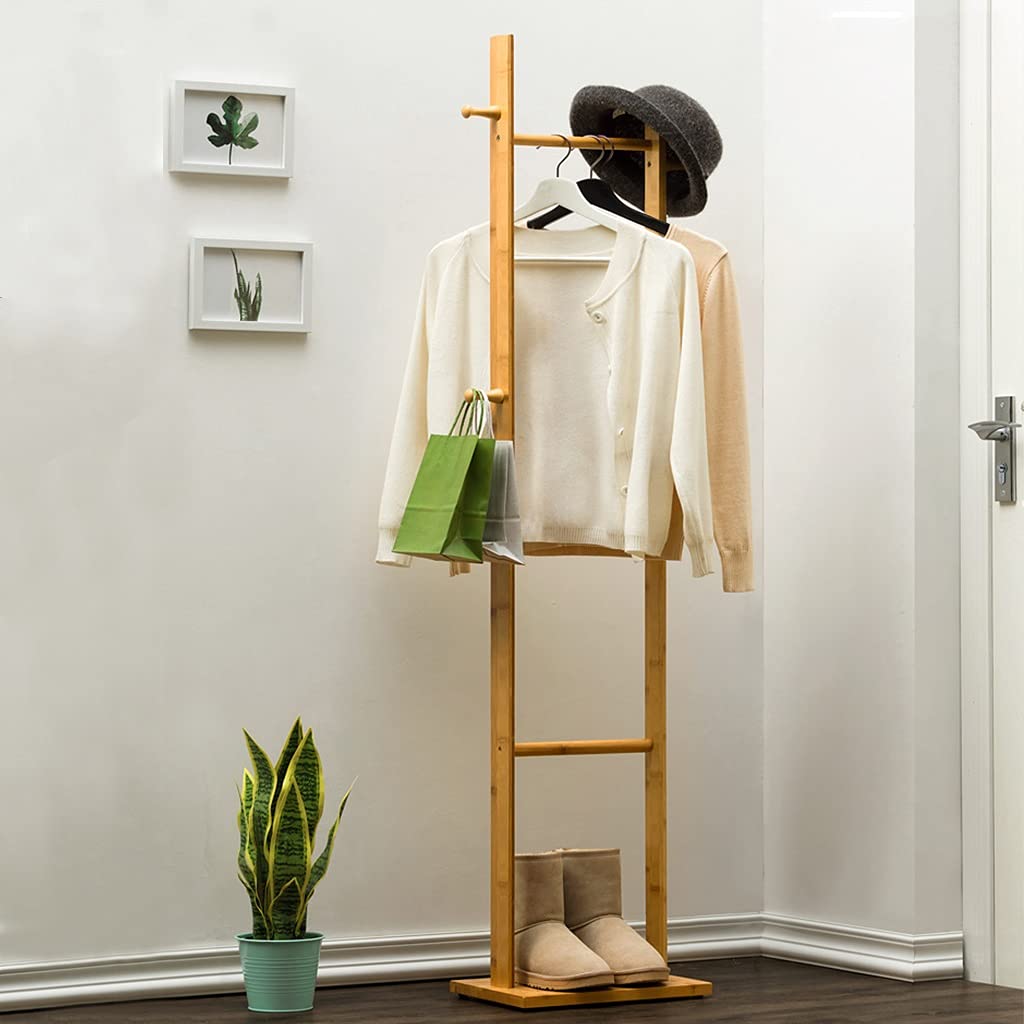 Perchero de bambú – Nizer de entrada que ahorra espacio – Árbol de ropa versátil para abrigos, sombreros y accesorios – elegante soporte para almacenamiento en el pasillo