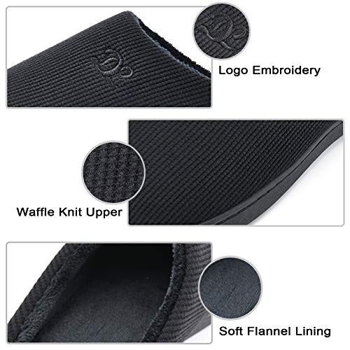 Image of DL Womens Memory Foam Slippers, Cozy Slip on House Slippers for Women Indoor Outdoor, Comfy Women's Bedroom Slippers Warm Soft Flannel Lining Home Slippers Size 5-12 Purple Blue Pink Grey Navy Black