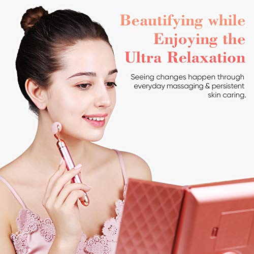 Vibrating Jade Roller for Face - 2 in 1 Electric Face Roller Massager, 100% Natural Rose Quartz Roller Massager, Anti-Aging, Skin Tightening, Reduce Fine Lines and Wrinkles for Face, Eye, Neck - Thumbnail 4