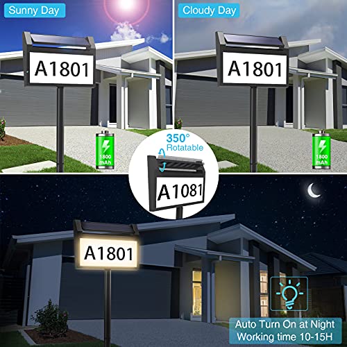 Solar House Number Sign, deerdance LED Illuminated Outdoor Address Plaque with Smart Control, 3-Color in 1 Waterproof… - Image 3