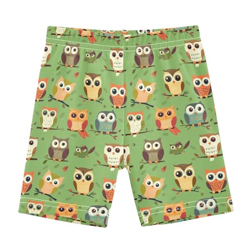 Girls' Shorts Soft Summer Soft Boxers Short Owl Green Leggings Dance Bottoms