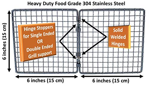 Portable Bushcraft Stainless BBQ Cooking Grill Grate, Bamboo Cutting Board, Burlap Bag, Mini Knife, Fire Starter Kits. Camping, Campfires, Backpacking, Hunting & Fishing Gear - Image 3