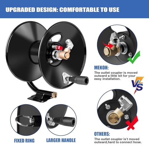 Heavy-Duty 50ft Wall-Mount Hose Reel