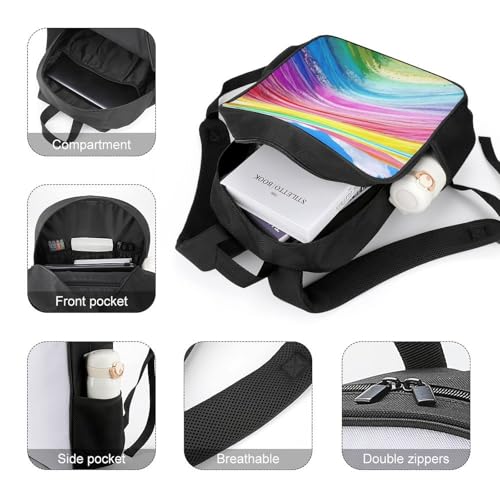 Rainbow Mountain Travel Backpack Casual Daypack Shoulder Bag with Adjustable Shoulder Straps for Hiking4