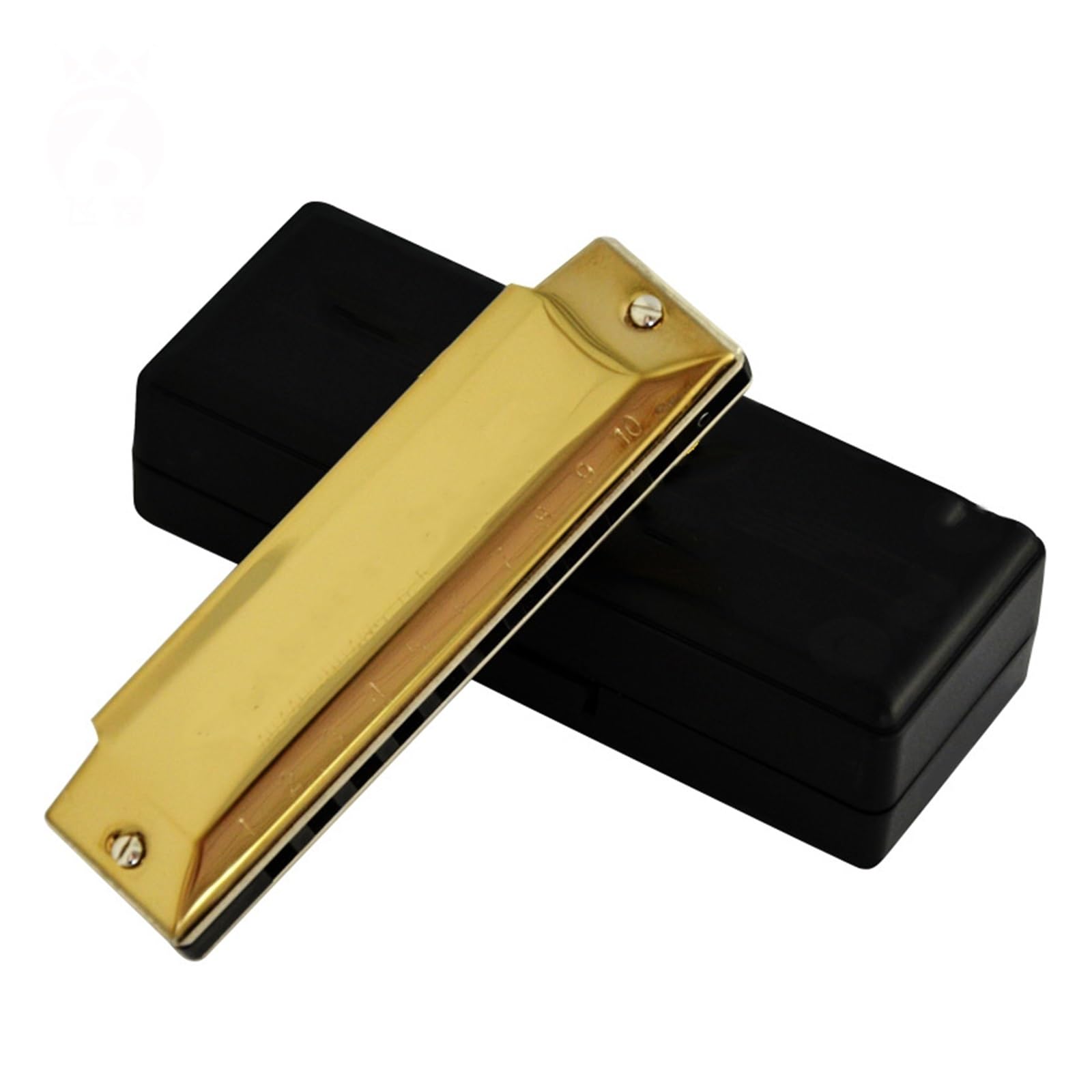 Mundharmonikas Mundharmonika 10 Löcher Erwachsene Spielen Übungsharmonika-Musikinstrument (Color : Gold)