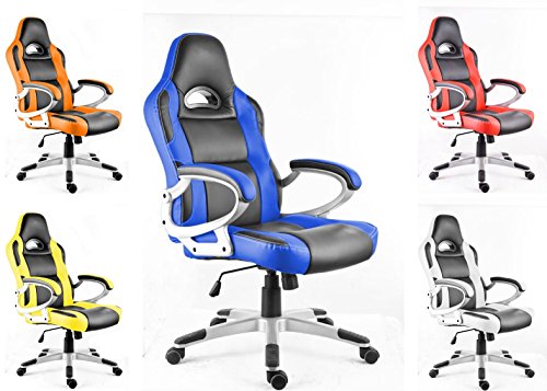 Polironeshop Monza Chaise/fauteuil présidentiel pour gaming, racing, poste de direction, ameublement pour bureau, maison, studio professionnel