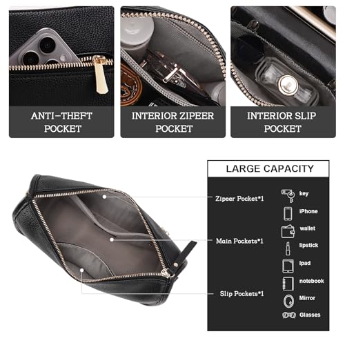 HKCLUF Crossbody Bags Purses for Women Trendy,Vegan Leather Medium Crossbody Purse,Shoulder Bag with 2PCS Adjustable Strap3